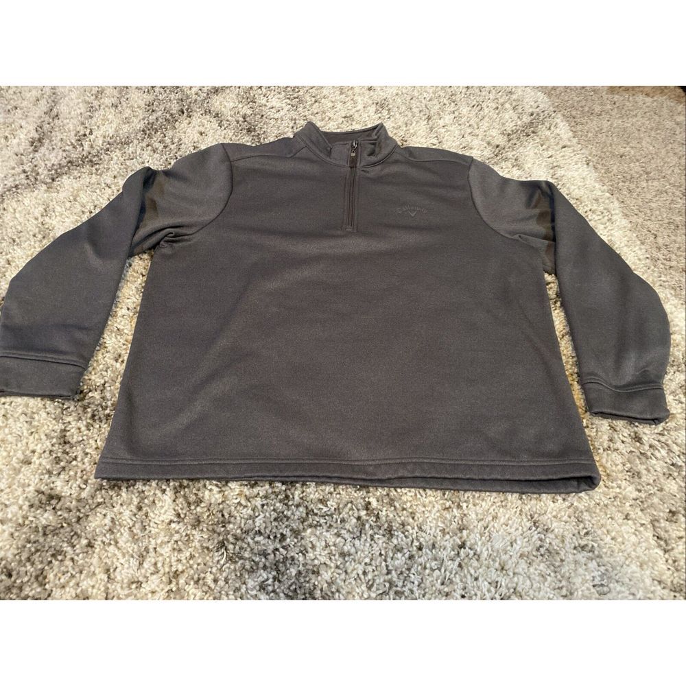 Callaway 1/4 Zip Opti-Dri Gray Pullover Sweater Men's Size‎ Medium Golf Ribbed